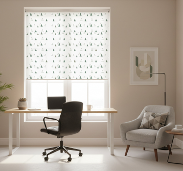 Home office roller blind triangles in nature colors - TenStickers