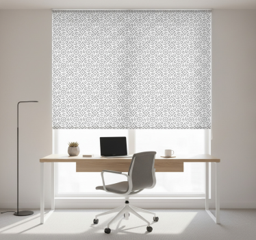Home office roller blind white geometric circles - TenStickers