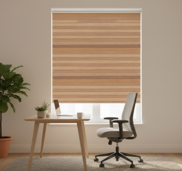 Home office roller blind with elegant rustic wood - TenStickers