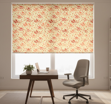 Home office roller blind with oriental trees and birds - TenStickers