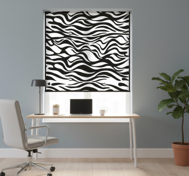 Home office roller blind with zebra stripes pattern - TenStickers