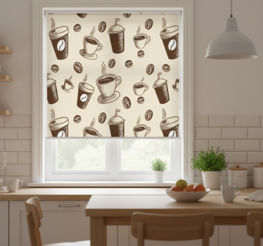 Kitchen roller blind coffee pattern design - TenStickers