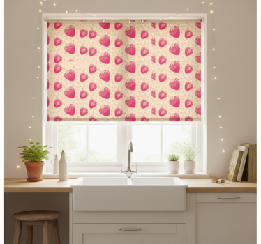 Kitchen roller blind hearts design - TenStickers