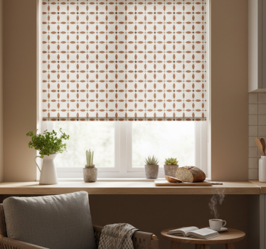 Kitchen roller blind in beige geometric texture - TenStickers
