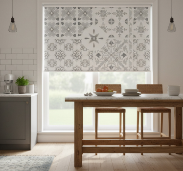 Kitchen roller blind in grey mosaic tiles - TenStickers