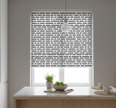 Kitchen roller blind in nordic black and white rectangles - TenStickers