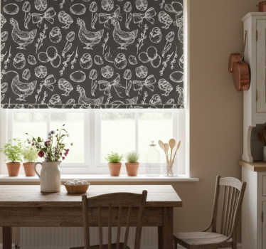Kitchen roller blind rustic kitchen design - TenStickers