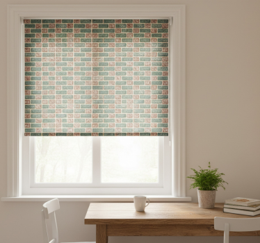 Kitchen roller blind simple brick tiles - TenStickers