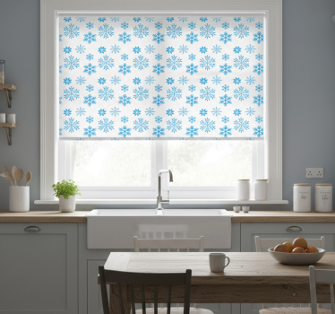 Kitchen roller blind snow crystal - TenStickers
