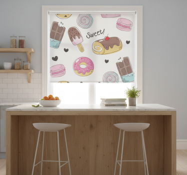 Kitchen roller blind with dessert pattern - TenStickers