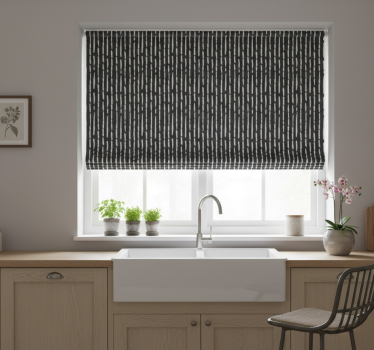 Kitchen roller blind with striped ink brush pattern - TenStickers