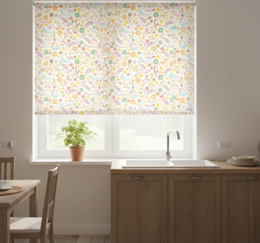 Kitchen roller blind with typical polish floral pattern - TenStickers