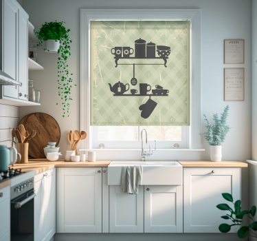 kitchen shelves roller blind - TenStickers