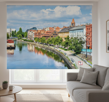 Living room roller blind bydgoszcz river - TenStickers