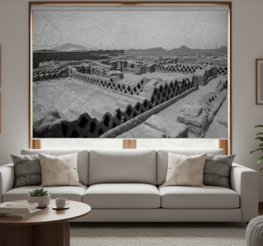 Living room roller blind chan chan ruins - TenStickers