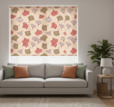 Living room roller blind colorful ginkgo leaves - TenStickers