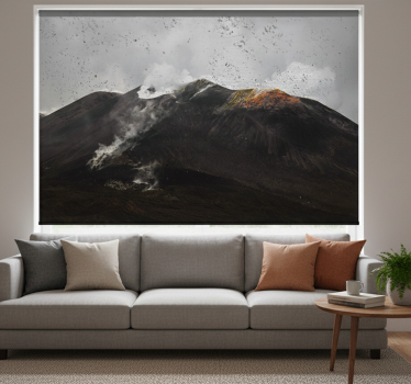Living room roller blind foggy etna landscape - TenStickers