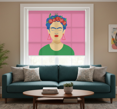 Living room roller blind frida kahlo pop art design - TenStickers