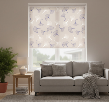 Living room roller blind ginkgo leaves cream - TenStickers