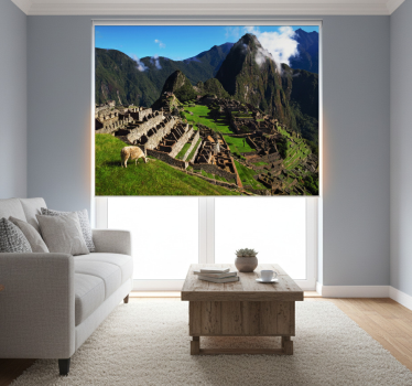 Living room roller blind indigenous park design - TenStickers