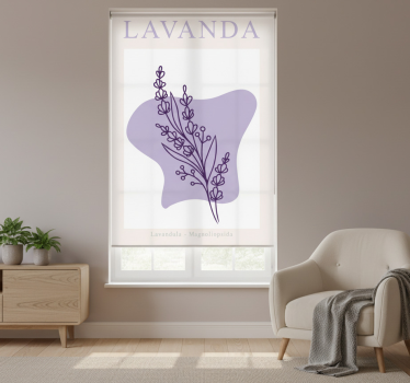 Living room roller blind lavender minimalist - TenStickers