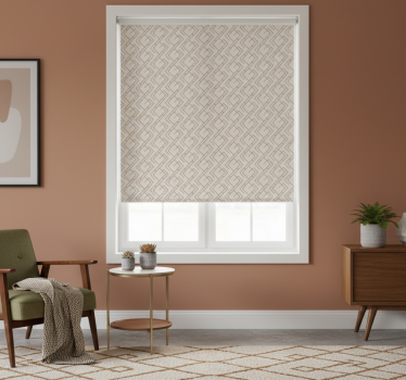 Living room roller blind mid-century style design - TenStickers