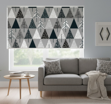 Living room roller blind minimalist nordic trees - TenStickers