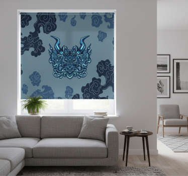 Living room roller blind mythical dragon design - TenStickers