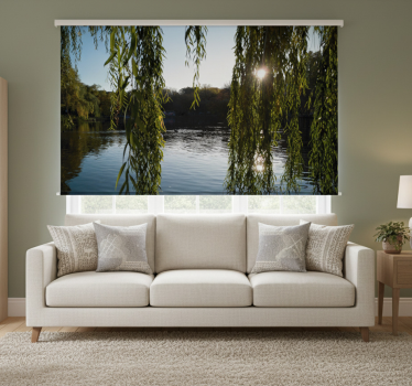 Living room roller blind polish willow trees - TenStickers