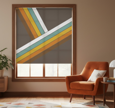 Living room roller blind retro 70s stripes - TenStickers