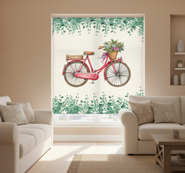 Living room roller blind rustic vintage bicycle - TenStickers
