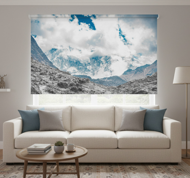 Living room roller blind snowy salkantay pass - TenStickers