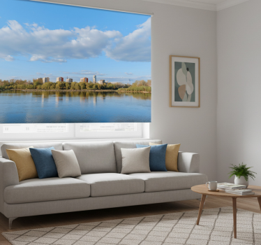 Living room roller blind warsaw by the vistula - TenStickers