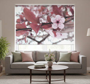 Living room roller blind with elegant cherry design - TenStickers