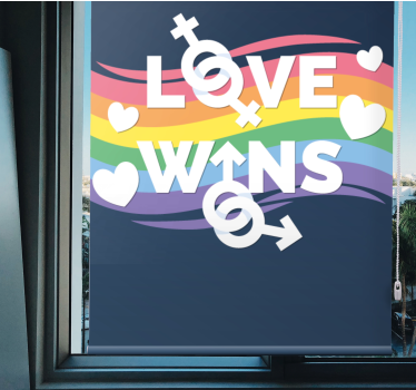 Love Wins Message text roller blind - TenStickers