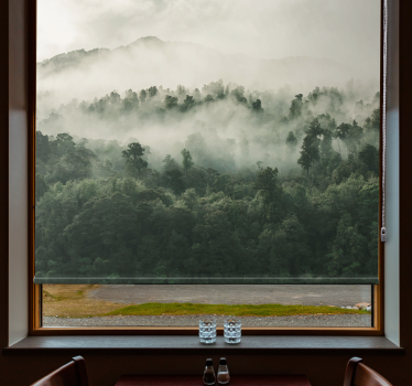 Lush forest mist tree roller blind - TenStickers