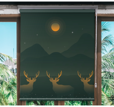Majestic Deer Silhouettes animal roller blind - TenStickers