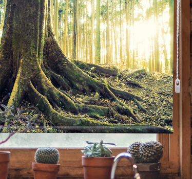 Majestic Forest Roots tree roller blind - TenStickers