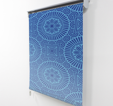 Mandala blue tones Living room blind - TenStickers