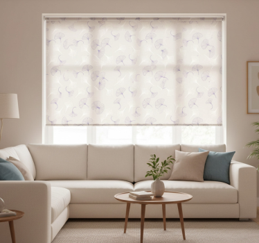 Modern roller blind ginkgo leaves cream - TenStickers