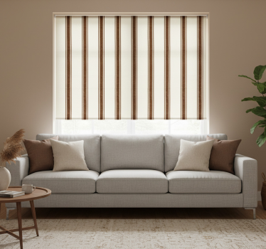 Modern roller blind in brown vertical lines - TenStickers