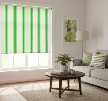 Modern roller blind in green vertical lines - TenStickers