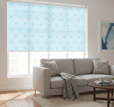 Modern roller blind with white and blue pattern - TenStickers