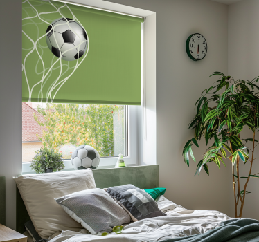 Moving ball in goal soccer window blind - TenStickers