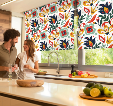 Multicolor flowers Modern roller blind - TenStickers