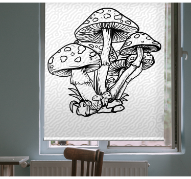 Mushroom Cluster Silhouette tree roller blind - TenStickers