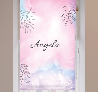 Name with palm leaves flower roller blind - TenStickers