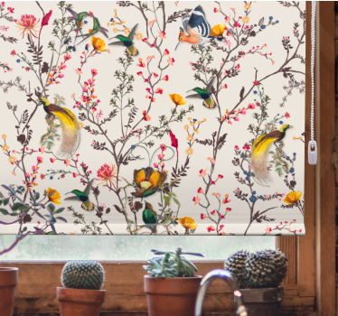 Naturalistic floral design Flower roller blind - TenStickers