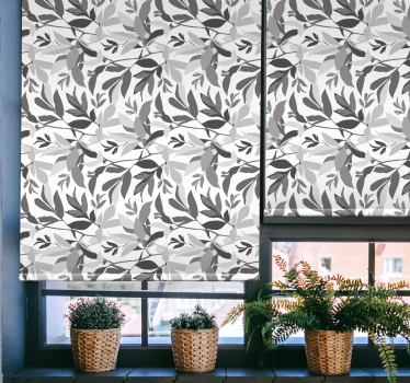 "New nostalgia" twigs with leaves Tree roller blind - TenStickers