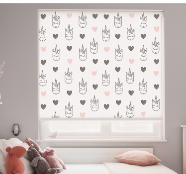 Nordic unicorns pattern children room roller blind - TenStickers